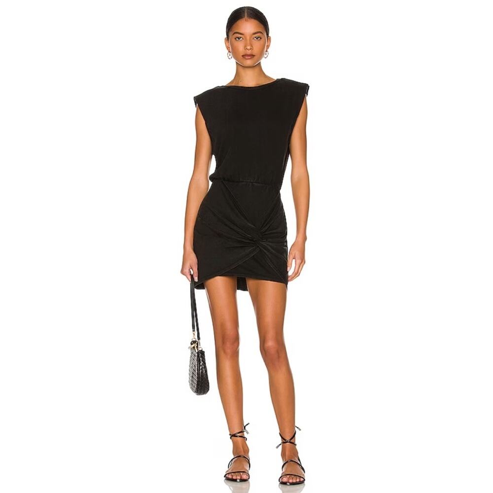 L*SPACE Jesse Cotton Jersey Black T-Shirt Dress